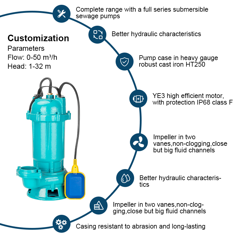 Bomba sumergible de agua de buceo QDX de alta calidad con interruptor de flotador