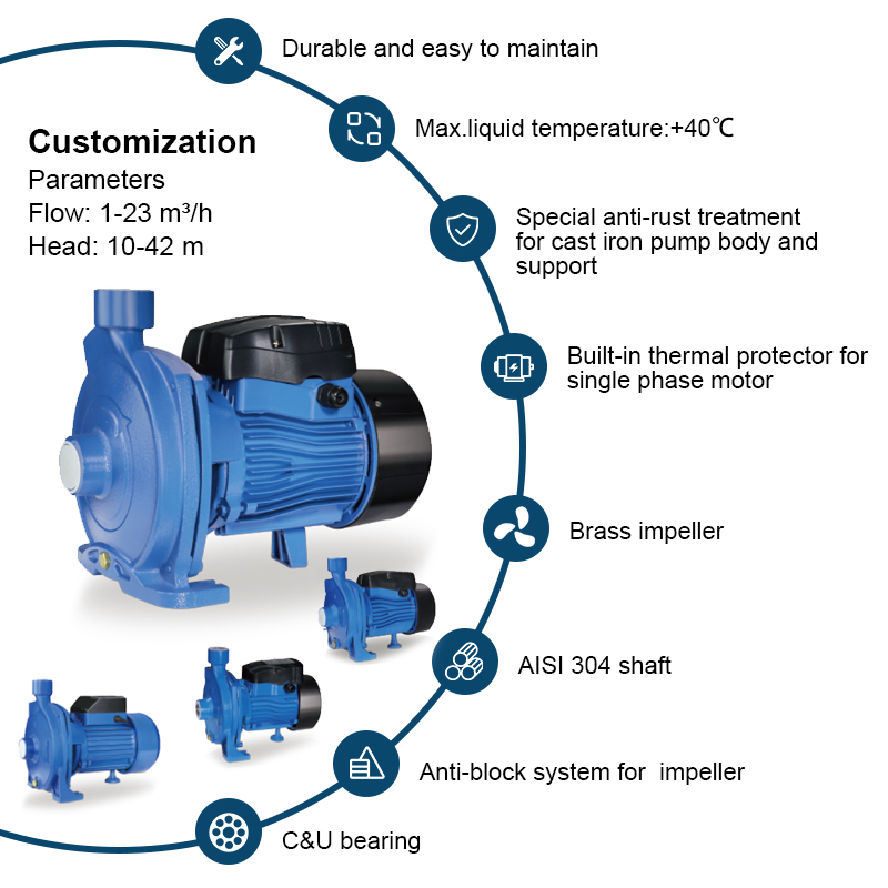 Bombas de agua centrífugas eléctricas de superficie CPm1.5HP para riego